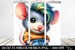 Funny Baby Mouse, Vibrant Drawing | 20 oz Tumbler Product Image 2