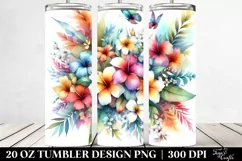 Colorful Hawaiian Flowers Tumbler Product Image 2