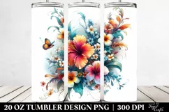 Colorful Hawaiian Flowers Tumbler Product Image 2