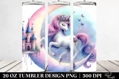 Cute Unicorn Pirouetting on Crescent Moon | 20 Oz Tumbler Product Image 2