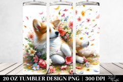 Dog Tumbling with Spring Petals | 20 Oz Tumbler Product Image 2