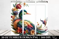 Duck Leaves Flowers Design. 20 oz Tumbler Product Image 2
