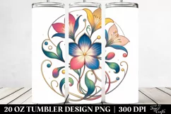 Colorful Whimsical Flowers | 20 Oz Tumbler Product Image 2