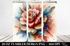 Abstract Wooden Carnation Stained Tumbler | 20 oz Tumbler Product Image 2