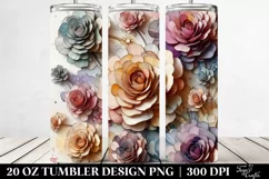 Abstract Wooden Carnation Stained Tumbler | 20 oz Tumbler Product Image 2