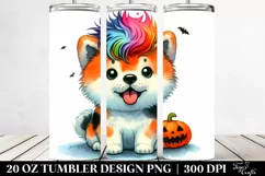 Enthusiastic Akita Halloween Clipart PNG Product Image 2