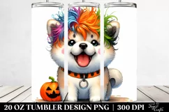 Enthusiastic Akita Halloween Clipart PNG Product Image 2