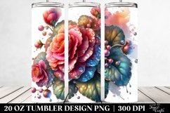 Metalic Watercolor Begonia Tumbler Product Image 2