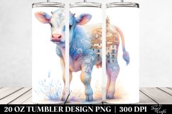 Baby Cow Provencal Town Design. 20 oz Tumbler Product Image 2