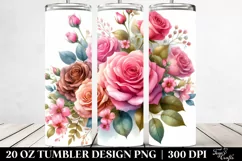 Colorful Pink Roses Glossy Petals PNG Product Image 2