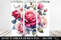 Colorful Pink Roses Glossy Petals PNG Product Image 2