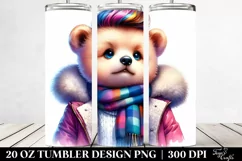 Cute Baby Bear with Cool Haircut PNG Product Image 2
