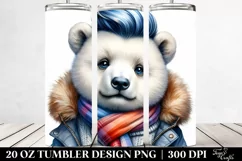 Cute Baby Bear with Cool Haircut PNG Product Image 2
