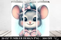 Cute Baby Mouse in Pajamas PNG Product Image 2