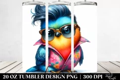 Vibrant Cute Baby Bird Dancing 20 Oz Tumbler Product Image 2