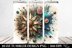 Metalic Watercolor Cosmos Tumbler Product Image 2