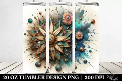 Metalic Watercolor Cosmos Tumbler Product Image 2