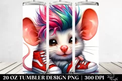 Vibrant Baby Mouse with Sneakers PNG Product Image 2