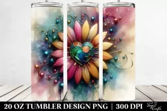 Abstract Wooden Sunflower Tumbler Product Image 2