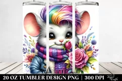 Cute Baby Mouse in Winter Outfit PNG Product Image 2