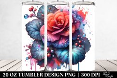 Metalic Watercolor Begonia Tumbler Product Image 2