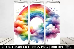 Colorful Abstract Rainbow Clouds | 20 Oz Tumbler Product Image 2