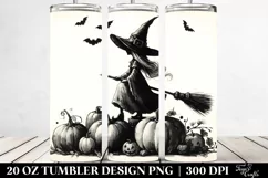Simple Vintage Halloween Witch Tumbler | 20 oz Tumbler Product Image 2