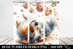 Dog Tumbling Spring Petals Wind | 20 Oz Tumbler Product Image 2