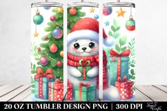 Whimsical Seal with Christmas Ornaments, 20 Oz Tumbler Product Image 2
