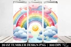 Colorful Pastel Rainbow Clouds | 20 oz Tumbler Product Image 2
