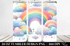 Colorful Pastel Rainbow Clouds | 20 oz Tumbler Product Image 2