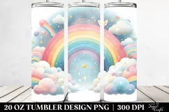 Colorful Pastel Rainbow Clouds | 20 oz Tumbler Product Image 2