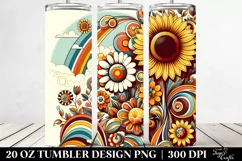 Retro Colorful Sunflowers | 20 oz Tumbler Product Image 2