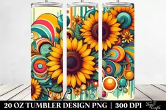 Retro Colorful Sunflowers | 20 oz Tumbler Product Image 2