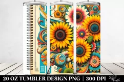 Retro Colorful Sunflowers | 20 oz Tumbler Product Image 2