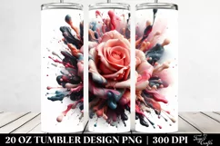 splashes,Abstract Glossy Rose. 20 Oz Tumbler Design Product Image 2