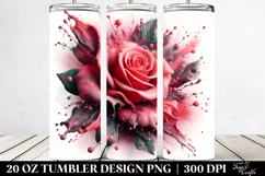 splashes,Abstract Glossy Rose. 20 Oz Tumbler Design Product Image 2