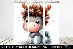 Hilarious Hippo with Reindeer Horns PNG Product Image 2