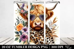 Highland Cow with Animal Print Accessories | 20 Oz Tumbler Product Image 2