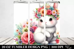 Cheerful Bunny with Flower Crown | 20 oz Tumbler Product Image 2