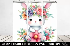 Playful Bunny with Flower Crown | 20 oz Tumbler Product Image 2