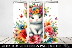 Adorable Bunny with Flower Crown | 20 oz Tumbler Product Image 2