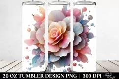 Abstract Glossy Begonia, 20 Oz Tumbler Product Image 2