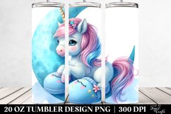 Pastel Cyan Moon Unicorn Tumbler Product Image 2