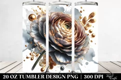 Shiny Ranunculus with Golden Details | 20 Oz Tumbler Product Image 2