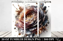 Shiny Ranunculus with Golden Details | 20 Oz Tumbler Product Image 2
