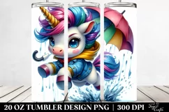 Expressive Baby Unicorn Jumping | 20 oz Tumbler Product Image 2