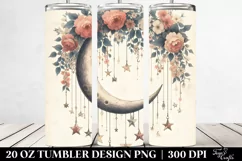 Vintage Postcard Style with Stars and Flowers | 20 Oz Product Image 2
