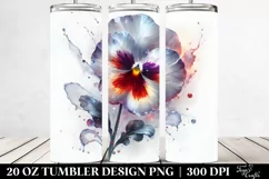 Shiny Pansy with Marble Details | 20 Oz Tumbler Product Image 2