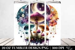 Vibrant Celestial Mushroom Clipart 20 Oz Tumbler Product Image 2